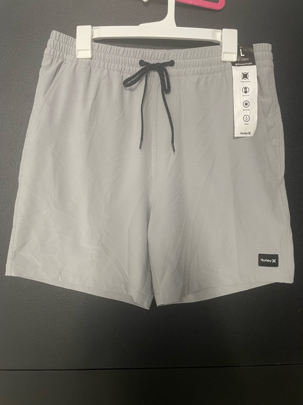 Hurley Light Gray Phantom Hybrid Swim Shorts Mens Large